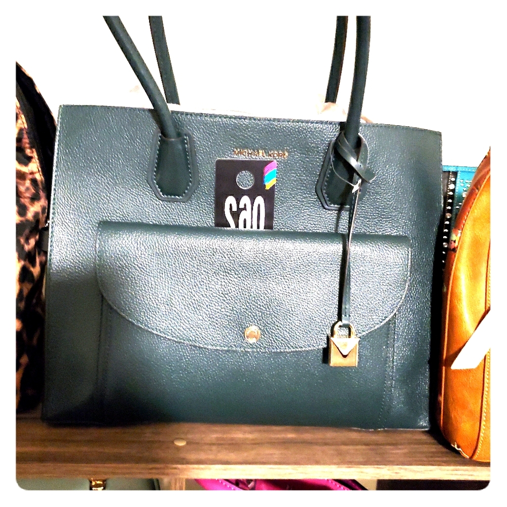 Hunter green satchel